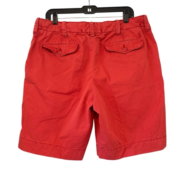 NWT, Men's Y2K Polo Ralph Lauren Chino Drawstring Shorts Distressed Red, Sz 36 - Picture 2 of 14